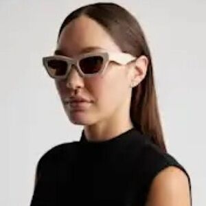 Quince Cream Frame Sunglasses with Dark Lenses